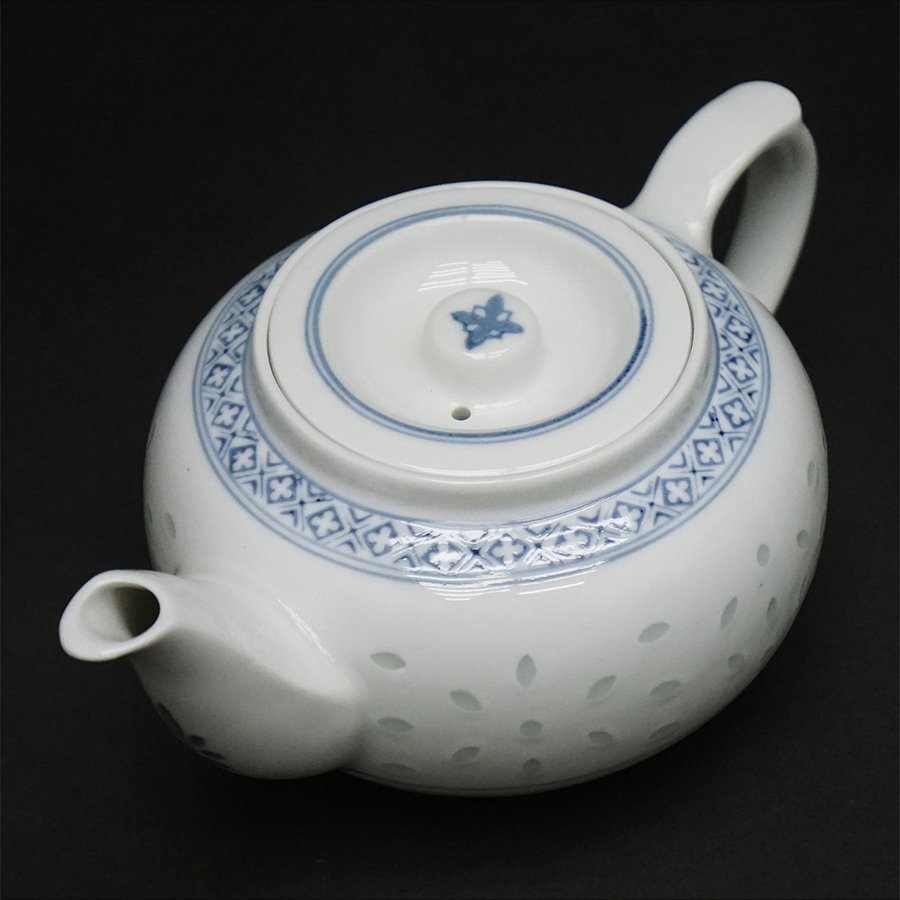 龍茶道具 中国美術 青花 果実 香合 古美術(AZ994) 中国美術 中国古玩 玩玉景徳鎮銘 青花玲瓏茶具 蛍手景徳鎮 急須