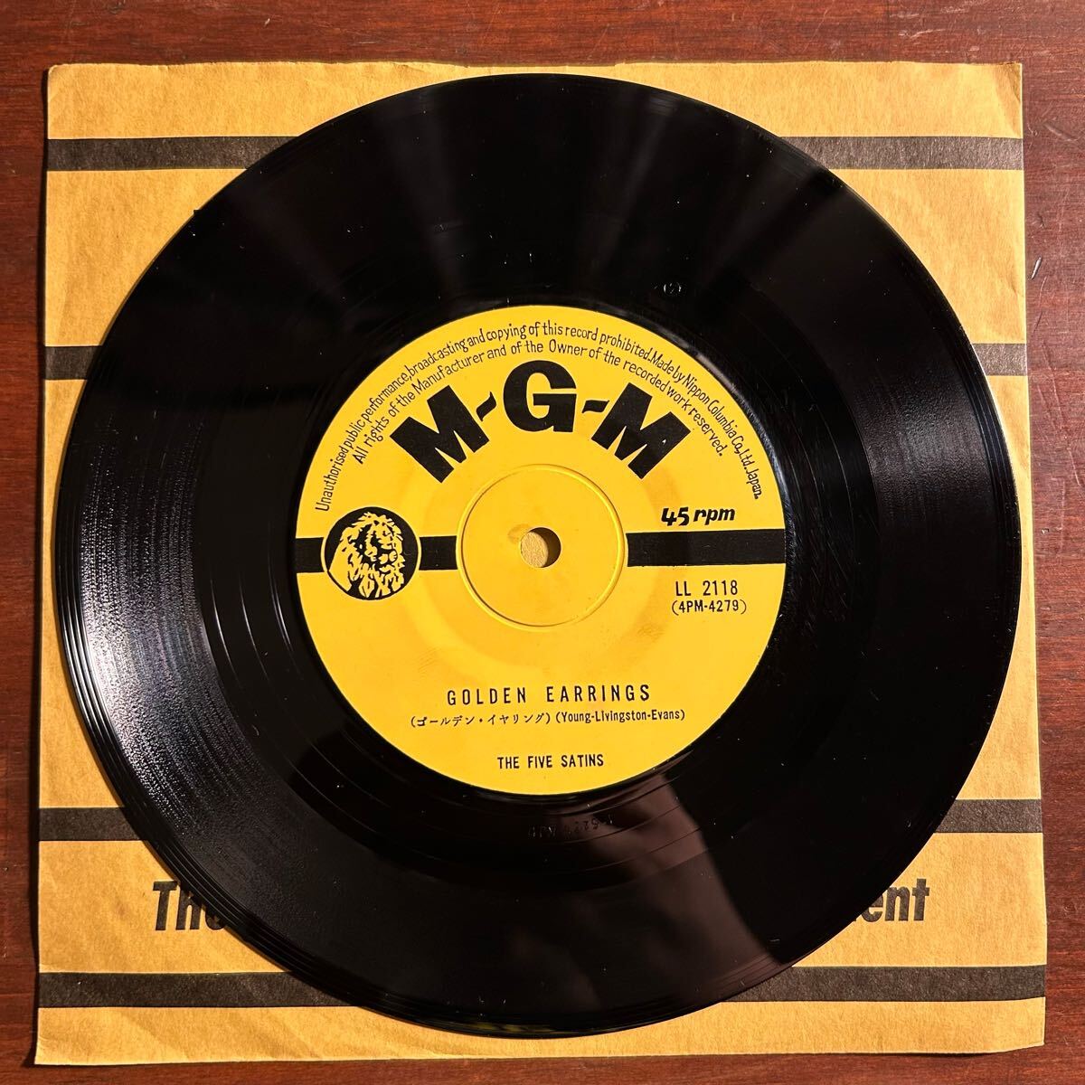 【EP】The Five Satins ファイヴ サティンズ／Golden Earring ゴールデン イヤリング／These Foolish Things 想い出のたね／M-G-M LL-2118