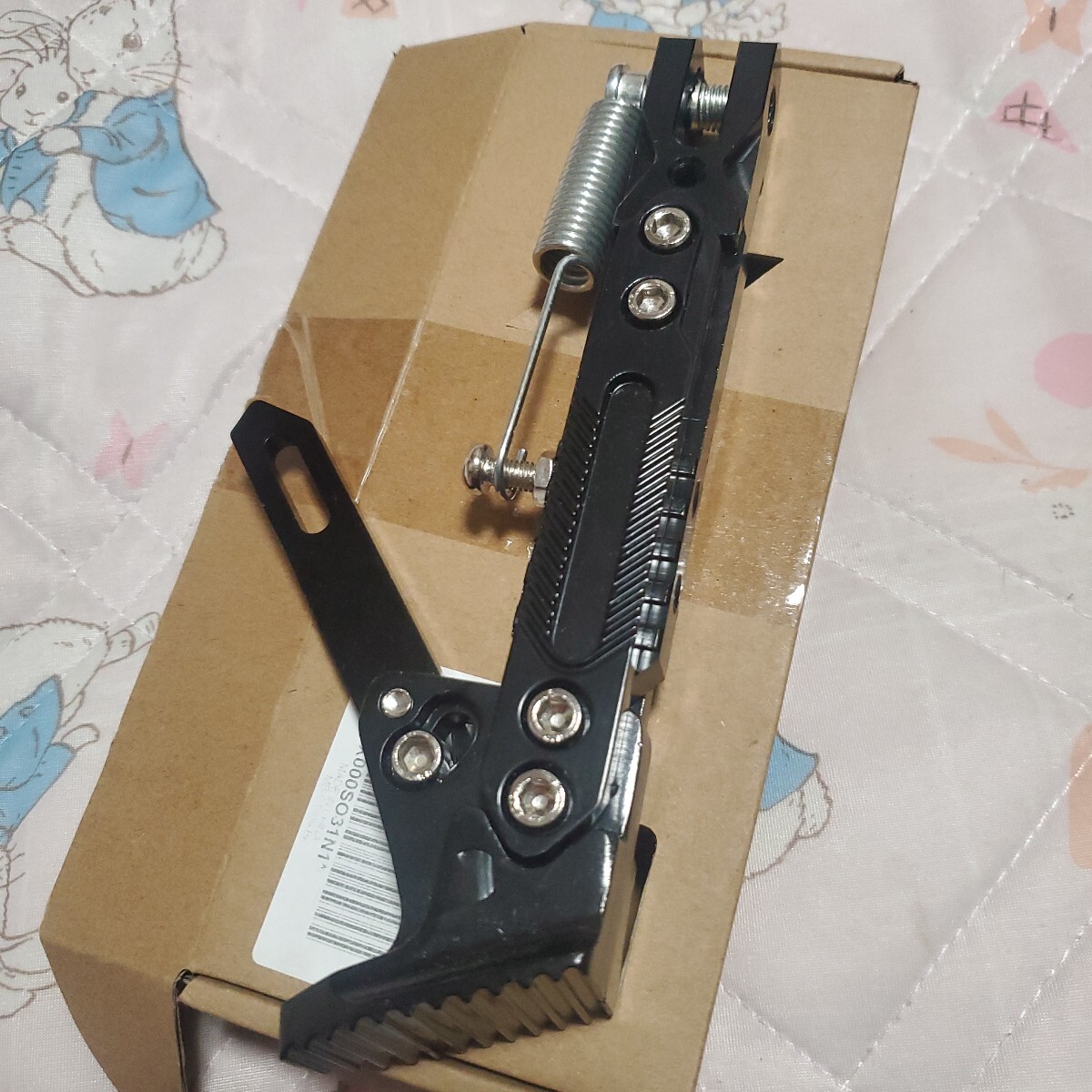 HANSWD オートバイ バイク用 汎用サイドスタンド 高さ調整可能 アルミ合金製 19㎝~26㎝ (ブラック)アプリオ等に_画像2