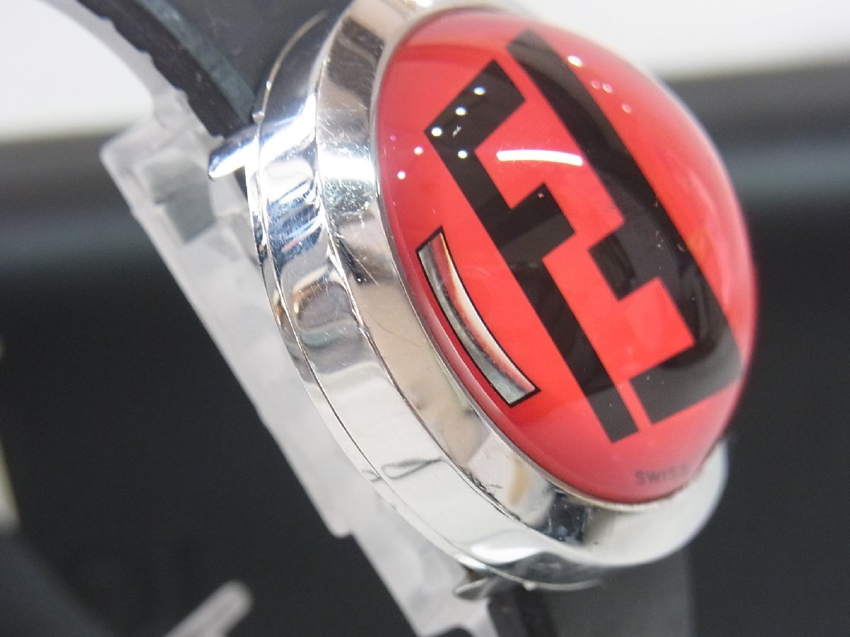 1円～【稼働】フェンディ FENDI ブースラ 8010G フォーマルウォッチ メンズ 腕時(shí)計(jì) クオーツ ラウンドドーム SSｘラバー 本體シルバー 文字