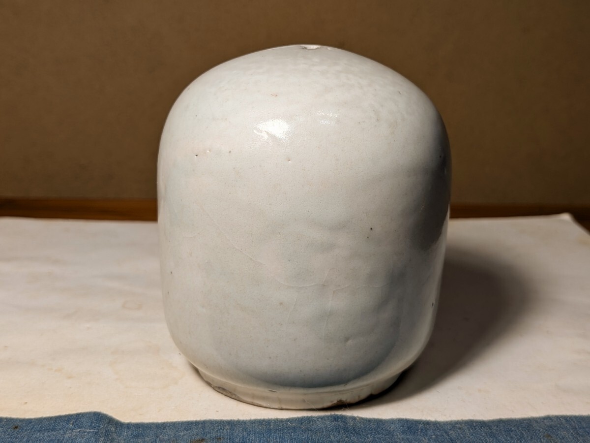 【哲】【特別出品】極めて貴重な李朝白磁膝頭水滴（李朝后期）