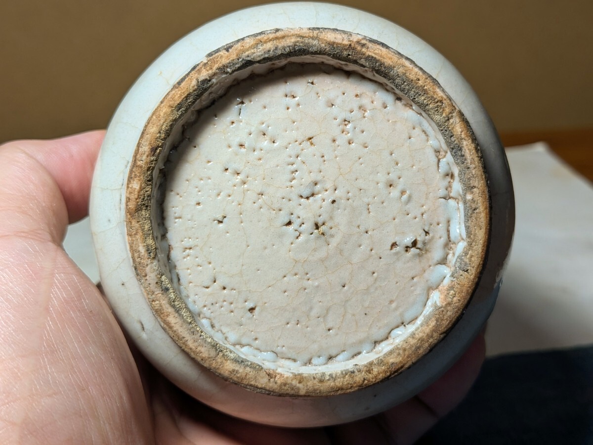 【哲】【特別出品】極めて貴重な李朝白磁膝頭水滴（李朝后期）
