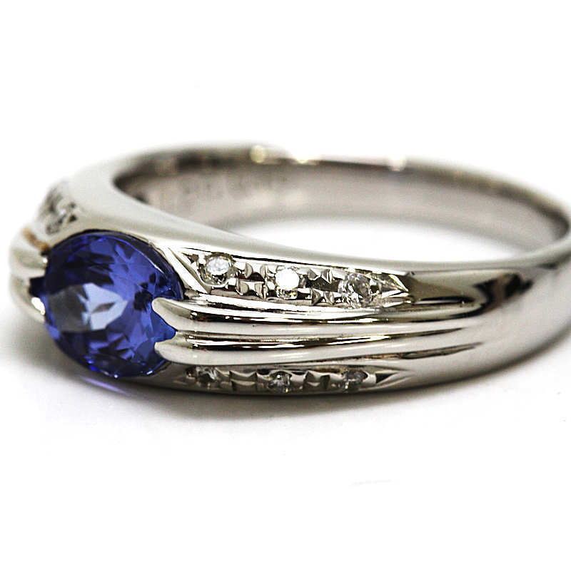 天然ゾイサイト タンザナイトリング　ダイヤモンド　1.29ct　Pt900　16號 指輪 プラチナ 30490