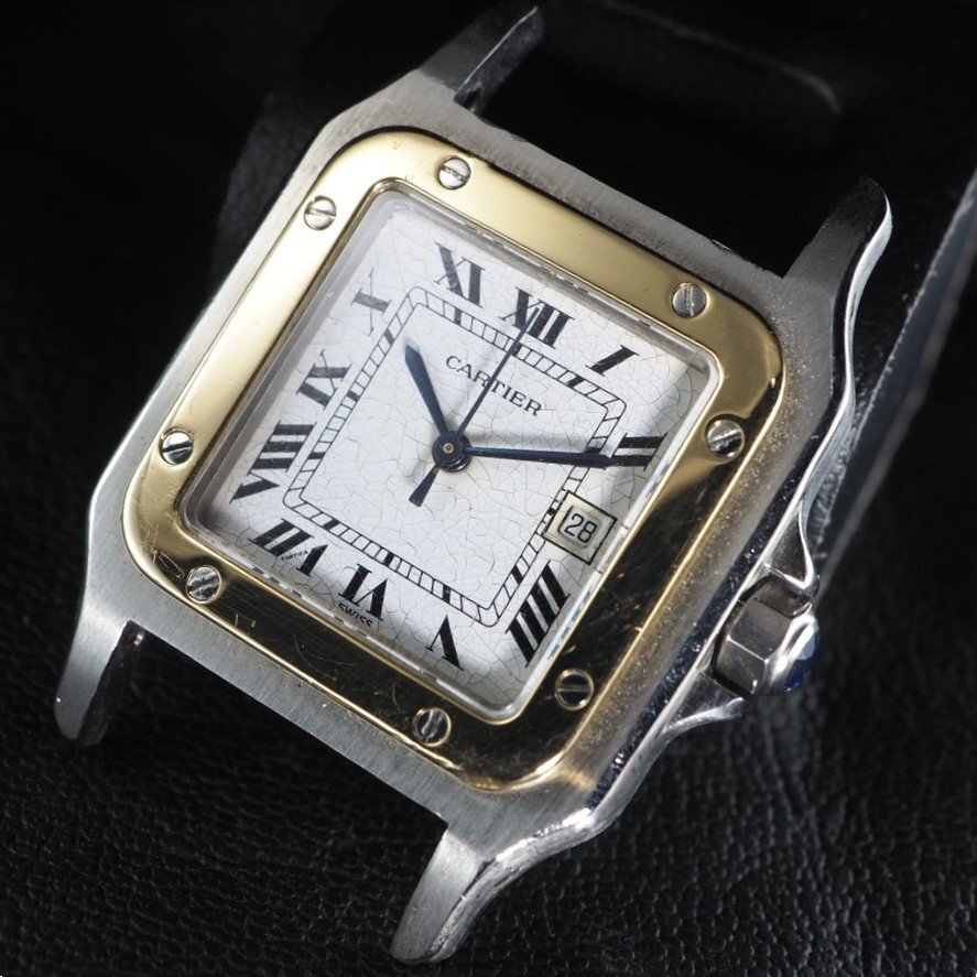 ■1円~/本體のみ■ Cartier カルティエ サントスガルベLM SS YG 自動巻き ローマンインデックス スクエア USED 稼働 腕時計 「26952」