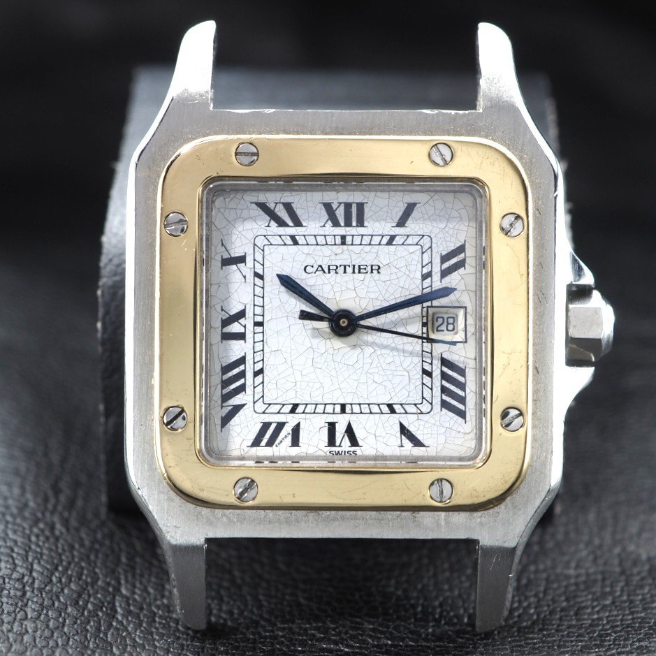 ■1円~/本體のみ■ Cartier カルティエ サントスガルベLM SS YG 自動巻き ローマンインデックス スクエア USED 稼働 腕時計 「26952」