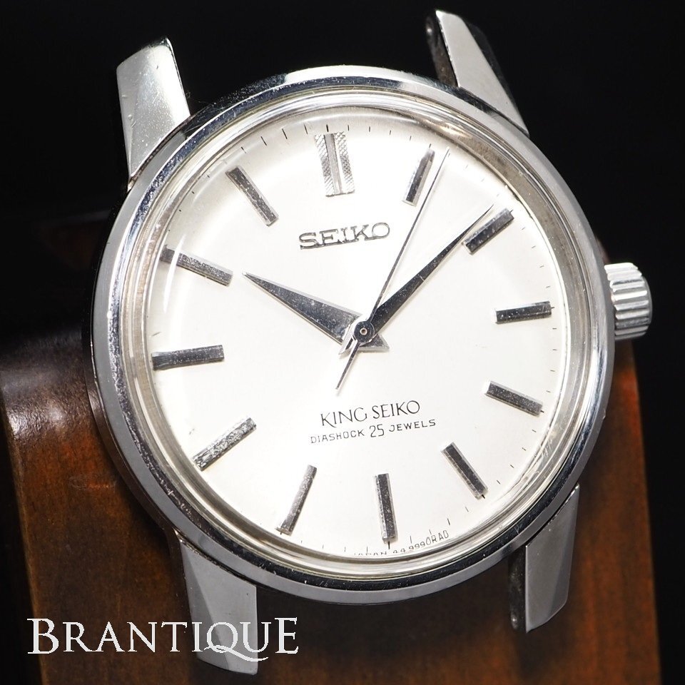 ■1円~■KING SEIKO KS キングセイコー 44-9990 セカンドモデル SS/革 手巻き メダリオンなし USED 稼働品 メンズ 腕時計 「26794」