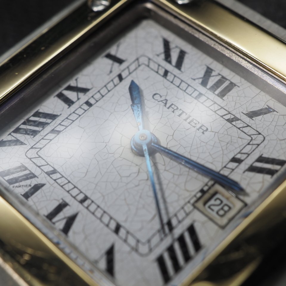 ■1円~/本體のみ■ Cartier カルティエ サントスガルベLM SS YG 自動巻き ローマンインデックス スクエア USED 稼働 腕時計 「26952」