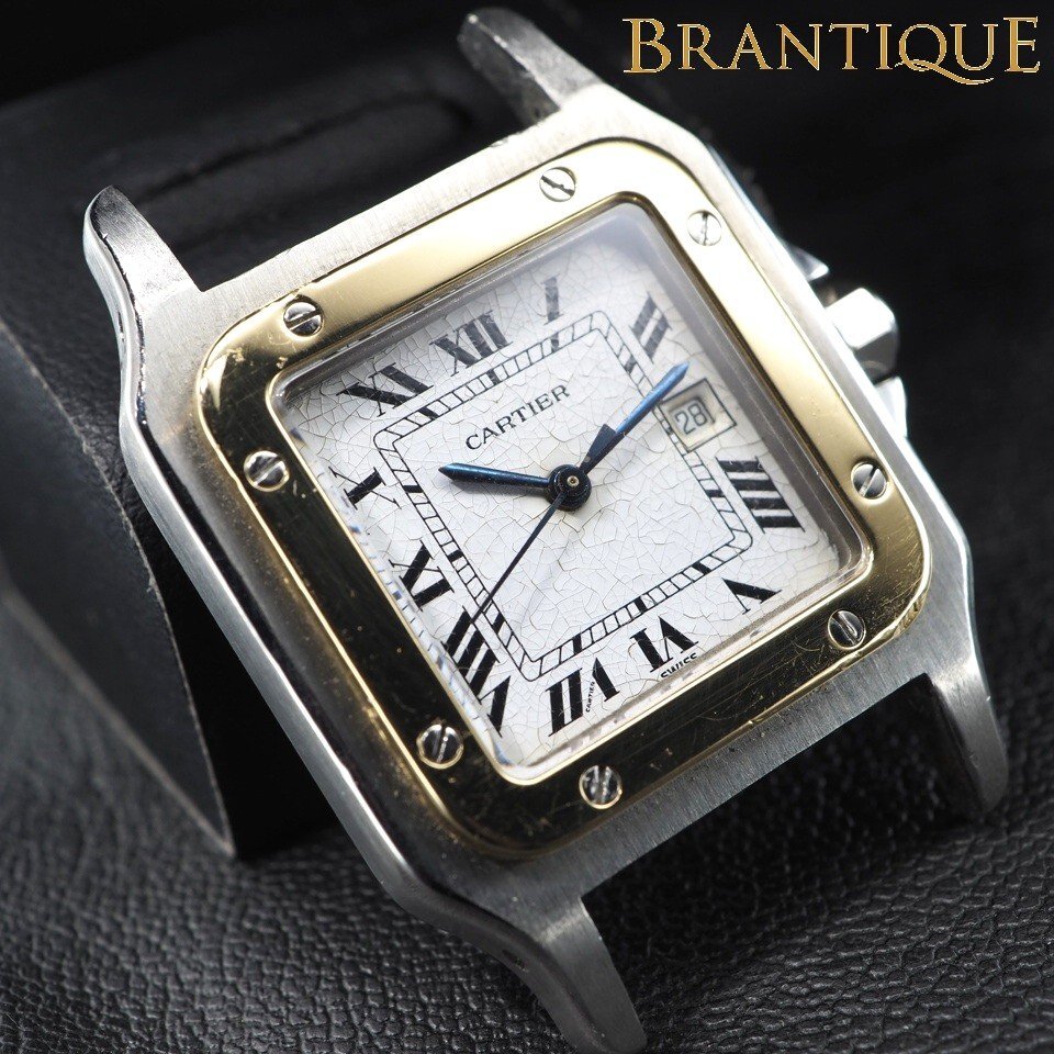 ■1円~/本體のみ■ Cartier カルティエ サントスガルベLM SS YG 自動巻き ローマンインデックス スクエア USED 稼働 腕時計 「26952」