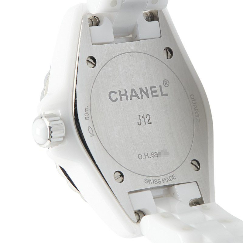 シャネル J12 8Pダイヤ 腕時計 H2570 ホワイトセラミック レディース CHANEL 【中古】