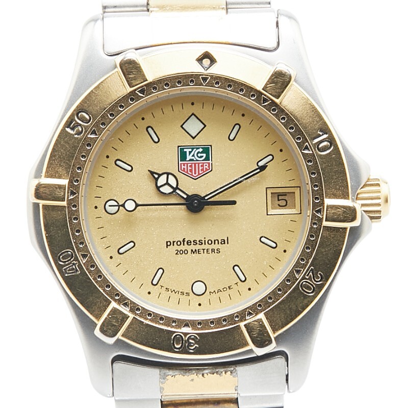  TAG Heuer 2000 серии наручные часы 964.013R кварц Gold циферблат нержавеющая сталь металлизированный мужской TAG HEUER [ б/у ]