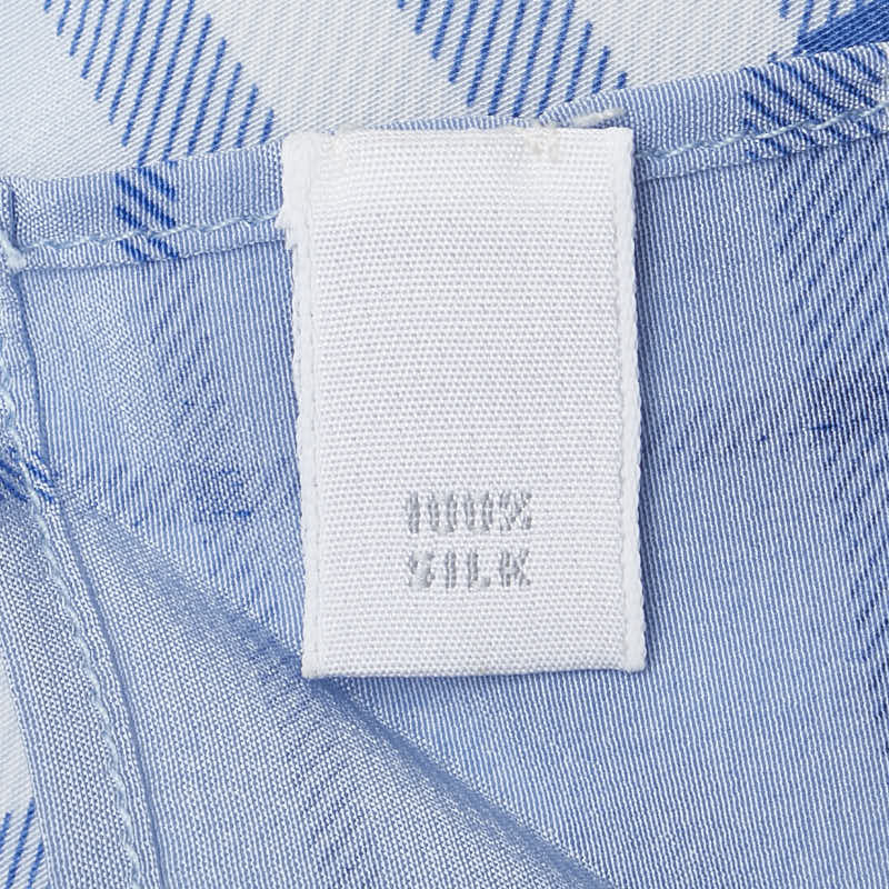 バーバリー チェック スカーフ ブルー ホワイト シルク レディース BURBERRY 【中古】