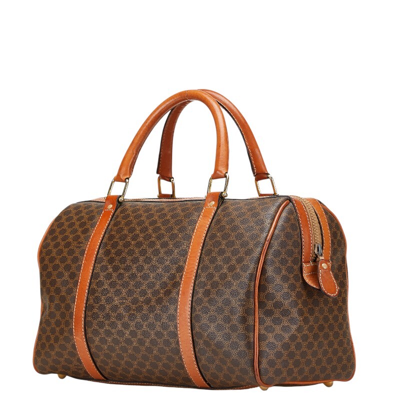  Celine Macadam сумка "Boston bag" ручная сумочка Brown PVC кожа женский CELINE [ б/у ]