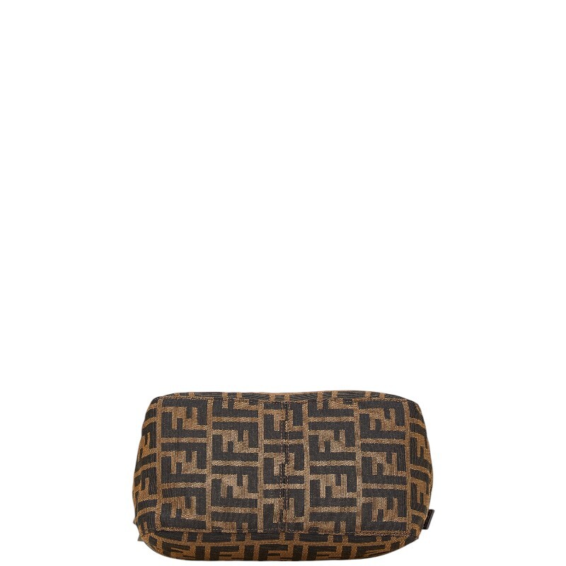 フェンディ ズッカ ハンドバッグ ブラウン キャンバス レザー レディース FENDI 【中古】