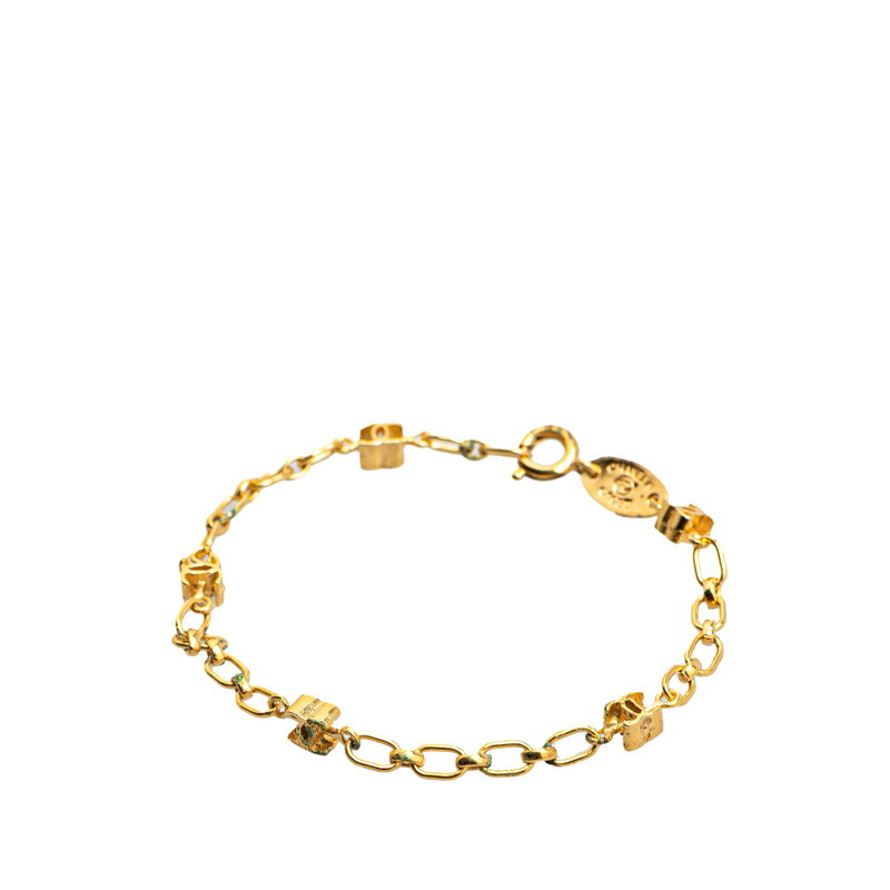 シャネル ミニ ココマーク ブレスレット ゴールド メッキ レディース CHANEL 【中古】