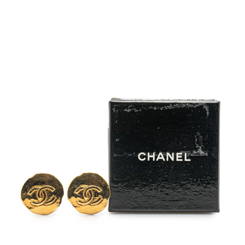 シャネル ヴィンテージ ココマーク ラウンド イヤリング ゴールド メッキ レディース CHANEL 【中古】