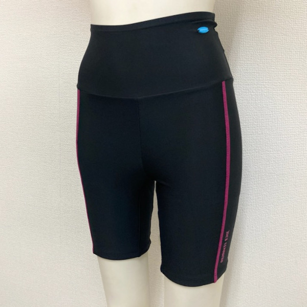 即決新品 レディース フィットネス 水着 セパレート フルジッパー サイズ 7号 S ブラック ×ピンク ジュニア 4313 送料無料
