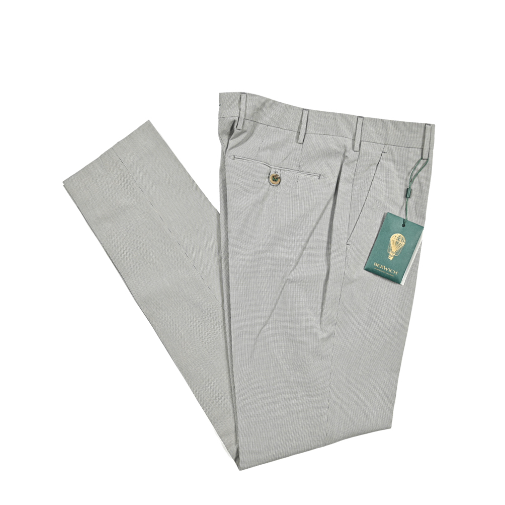 新入荷 新品 ベルウィッチ BERWICH MORELLO モレロ スラックス パンツ 春夏 チェック グレー 422023-46