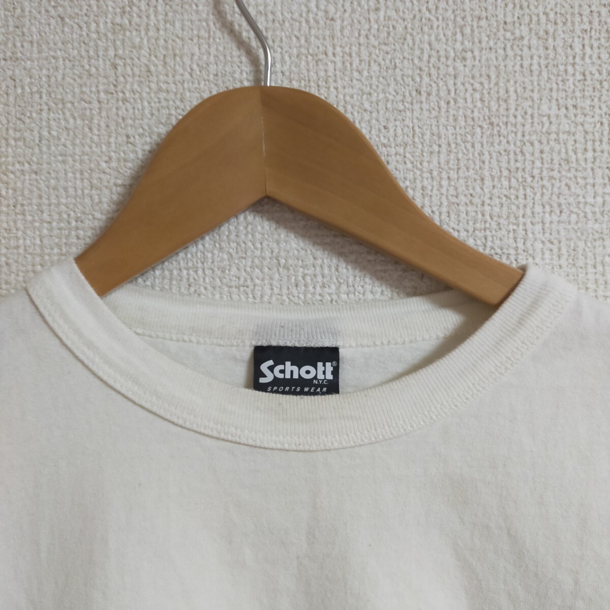 schott ショット 782-3134030 半袖Tシャツ プリント ブルドッグ L オフホワイト(白)