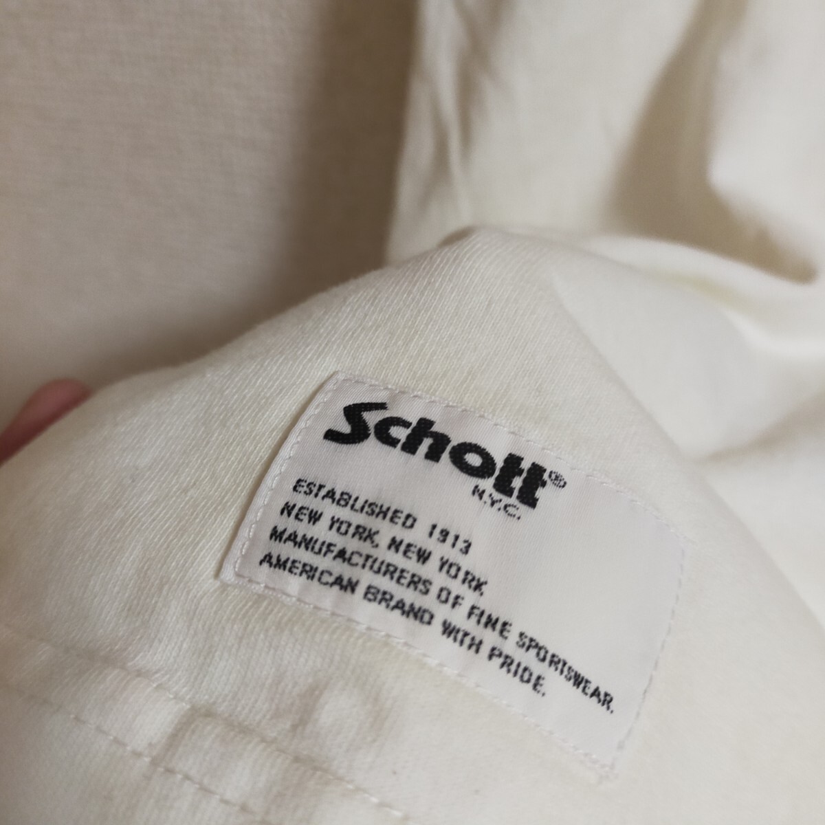 schott ショット 782-3134030 半袖Tシャツ プリント ブルドッグ L オフホワイト(白)