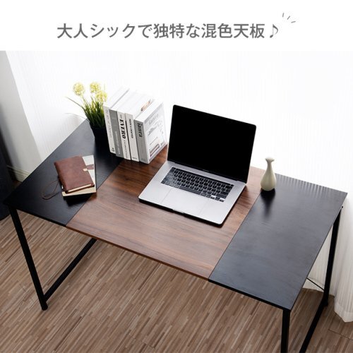 【新品】【ブラック+ラスティック】パソコンデスク シンプル 極簡(jiǎn)易デスク ワークデスク 木制 機(jī)
