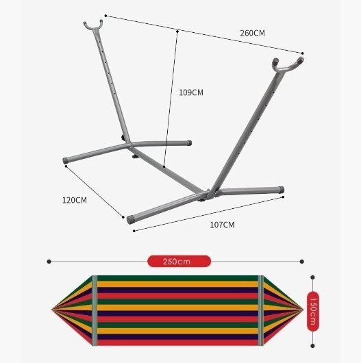 自立式 ハンモックセット スタンド付き 収納ケース付き 耐荷重300kg(グリーン)