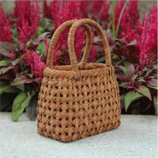 新入荷★職人手作り☆山葡萄かごバッグ 手編み山葡萄籠バッグ バスケット籐かご 良品
