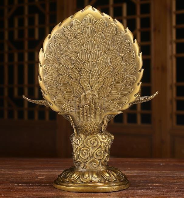 純銅 手作り 工蕓品 置物を置く収蔵品 仏像 仏教 孔雀明王座像