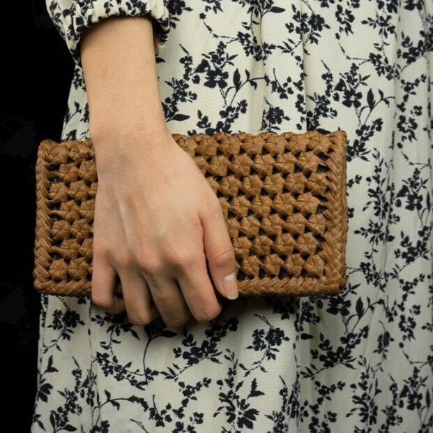 美品☆職人の手作り ぶどうのつるの財布 手編み山葡萄/六角編み
