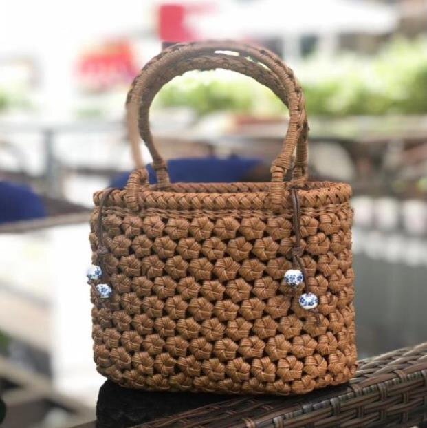 ★新品未使用★極上質(zhì)★職人手作り良品　つる編み かごバッグ 手編み 籠バッグ バスケット籐かご