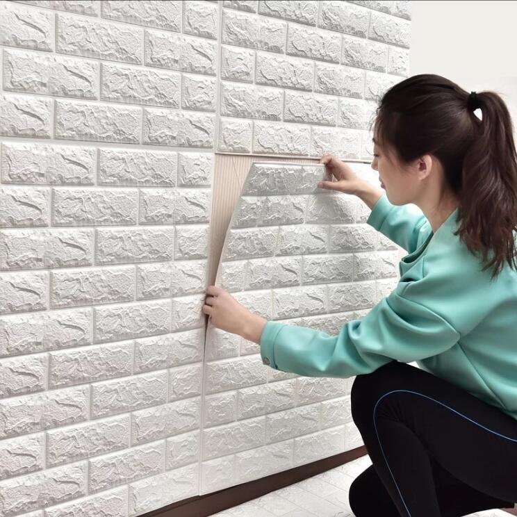 超人気☆未使用★50枚 70cm×77cm 厚さ4mm 背景壁 3D立體レンガ模様壁紙 防水 汚い防止 カビ防止 エコ素材