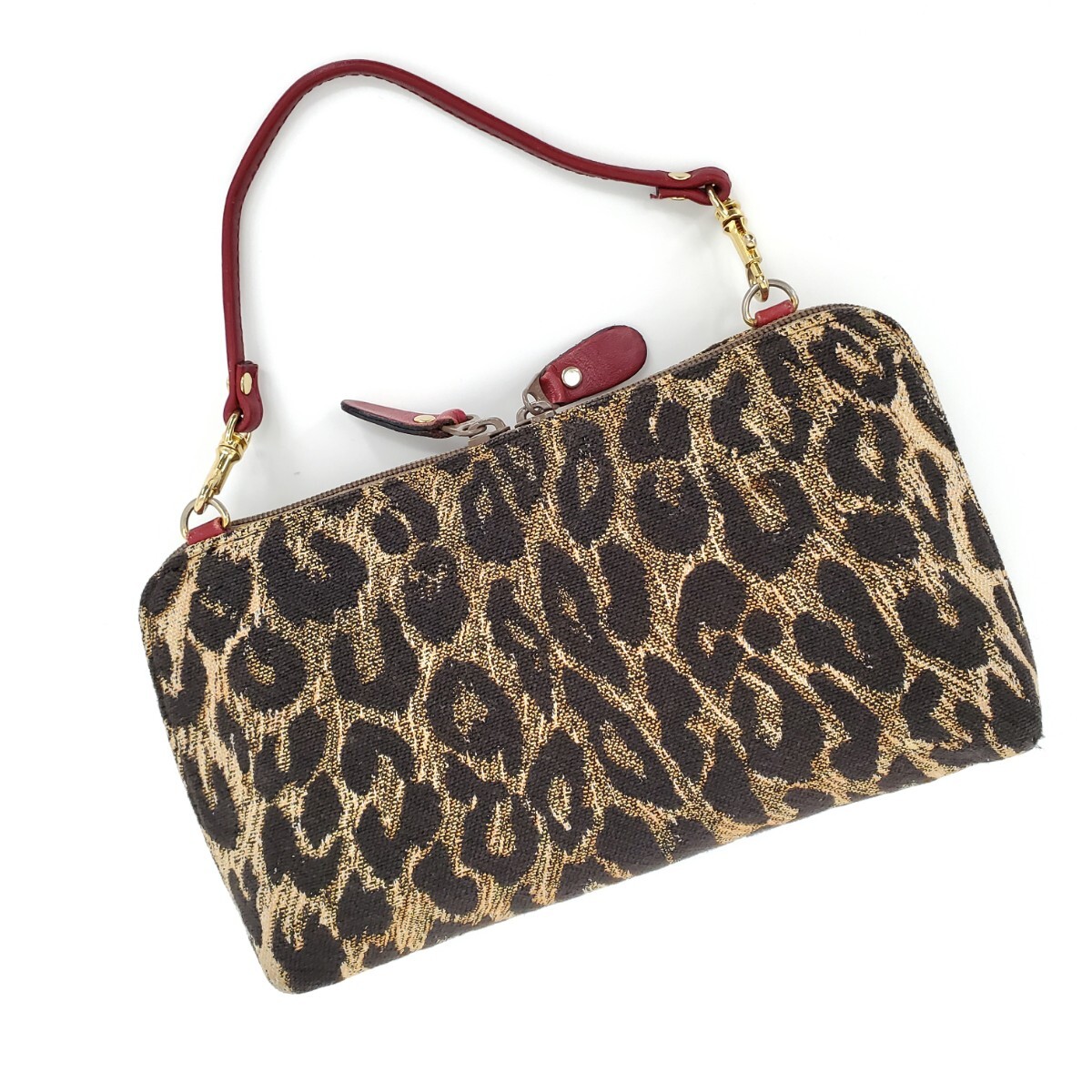 ＊a 【ゴブラン織】 ボルサソベラナ Bolsa Sovelana レオパード柄 ハンドバッグ ポーチ 手提げ カバン
