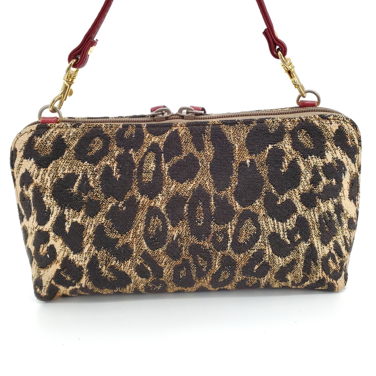 ＊a 【ゴブラン織】 ボルサソベラナ Bolsa Sovelana レオパード柄 ハンドバッグ ポーチ 手提げ カバン