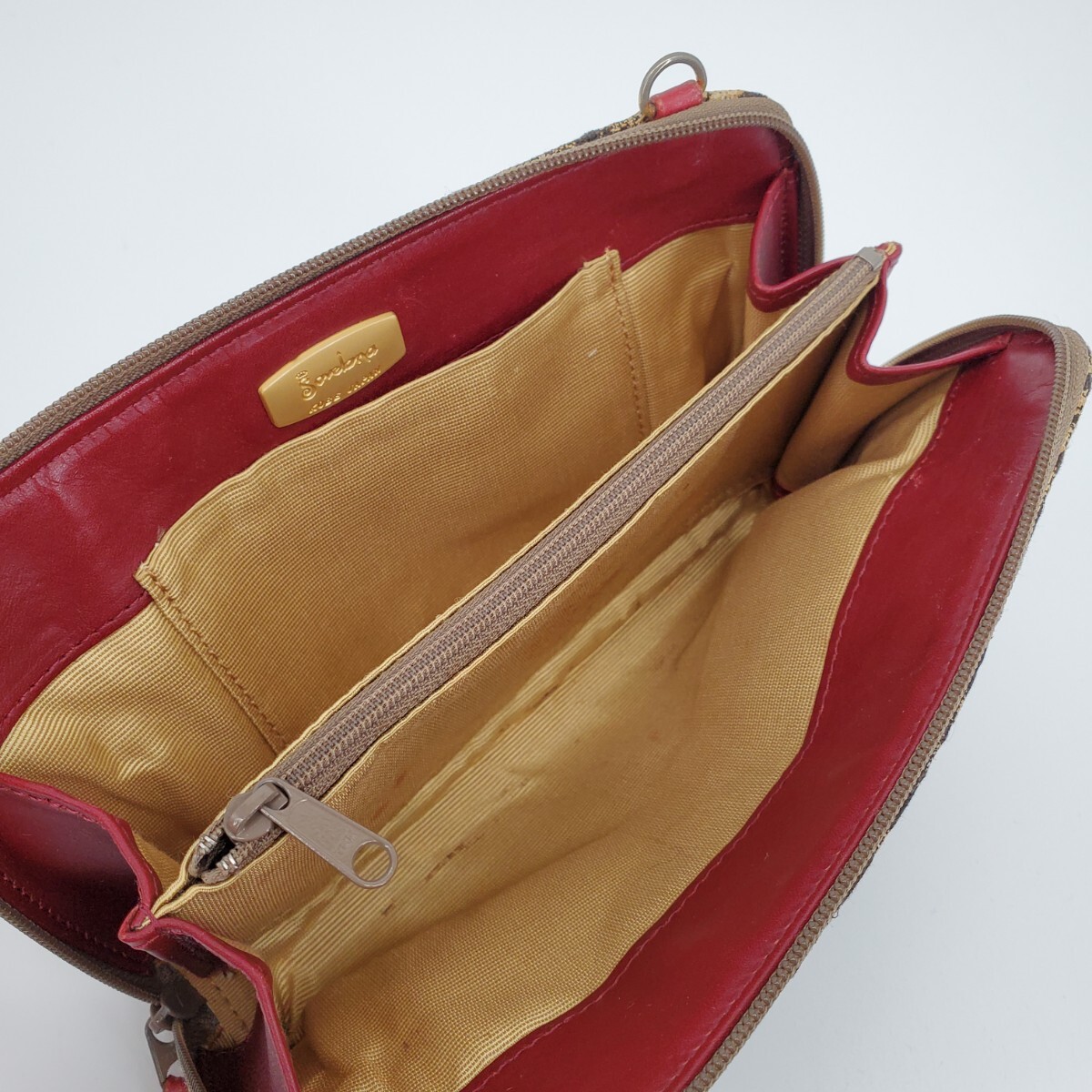 ＊a 【ゴブラン織】 ボルサソベラナ Bolsa Sovelana レオパード柄 ハンドバッグ ポーチ 手提げ カバン