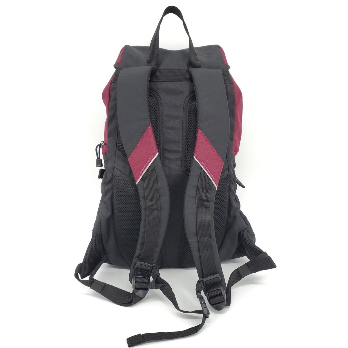 ＊a 【美品】 ユニクロ UNIQLO コーデュラ ナイロン CORDURA バックパック リュック 男子兼用 ワインレッド × ブラック アウトドア