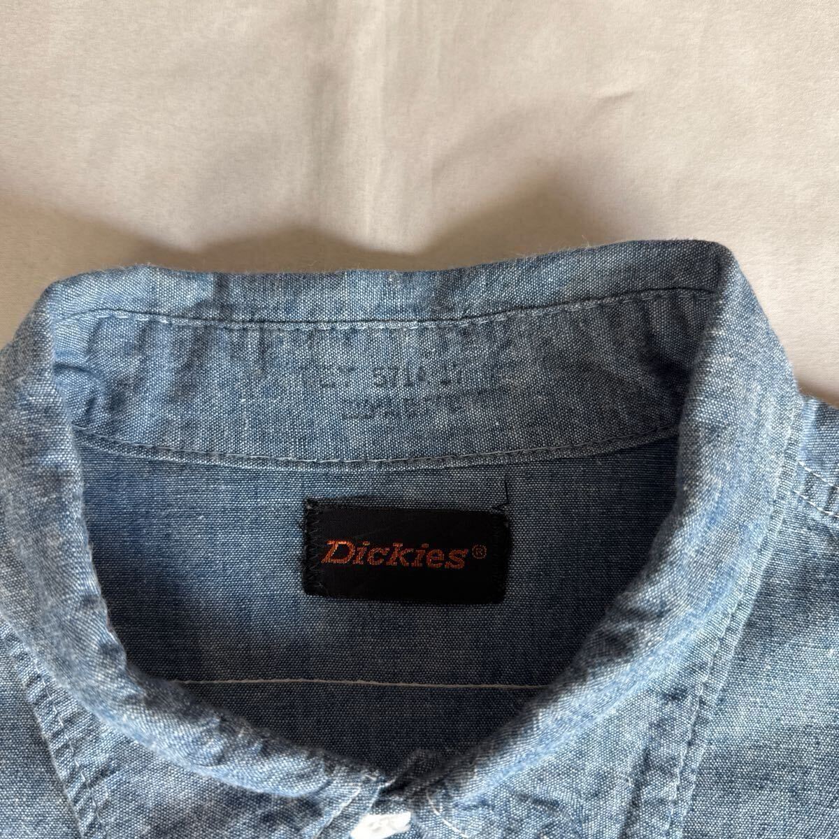 60s Dickies CHAMBRAY WORK SHIRT ヴィンテージ ビンテージ ディッキーズ シャンブレーシャツ ワークシャツ アメカジ 50s 送料無(wú)料 XL