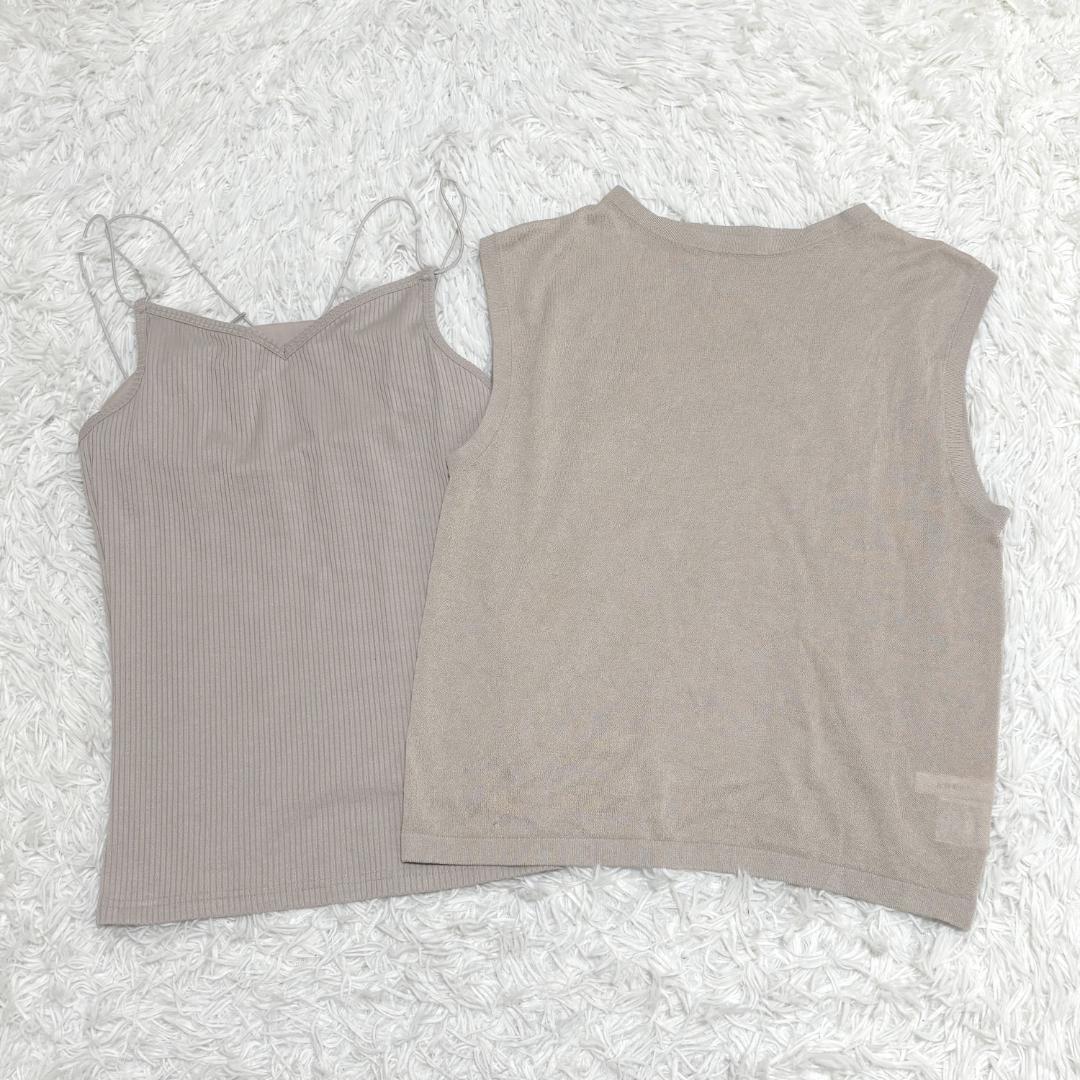 美品 AMERI セット MEDI USEFUL SHEER TANK ベージュ