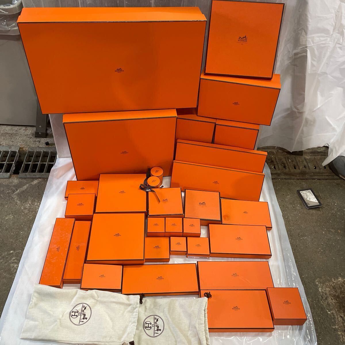 エルメス HERMES 空箱 オレンジボックス まとめ売り ブランド 19個 ⑦-25 HERMES 大量 空き箱 ボックス 空箱 ショッパー オレンジ