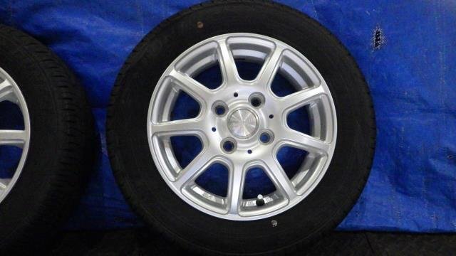【宮城 塩釜発】中古 サマータイヤ?社外ホイールセット 4本 155/65R13 ダンロップ エナセーブ EC204 2022年制 8分山 ※個人宛発送不可