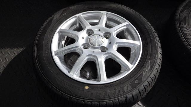 【宮城 塩釜発】中古 サマータイヤ?社外ホイールセット 4本 155/65R13 ダンロップ エナセーブ EC204 2022年制 8分山 ※個人宛発送不可