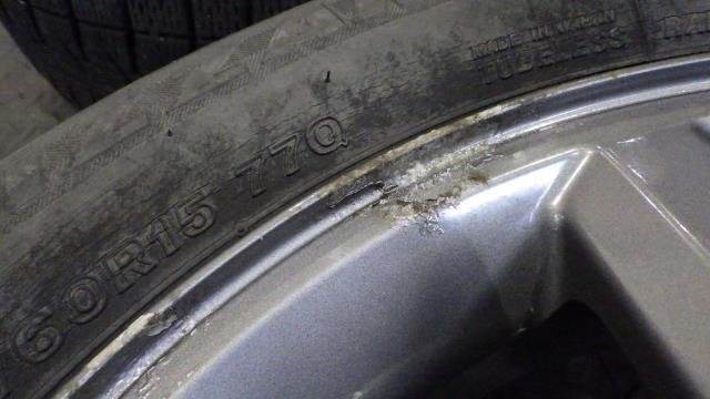 【宮城 塩釜発】中古 スタッドレスタイヤ?純正ホイールセット 4本 Kei ワークス HN22S 165/60R15 タイヤ溝無(wú)し ※個(gè)人宛発送不可