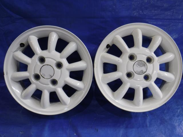 【宮城 塩釜発】中古 アルミホイールセット ラパン LA-HE21S 純正品 13×4J 4穴 4本 PCD100 オフセット+45 ※個(gè)人宅あて発送不可