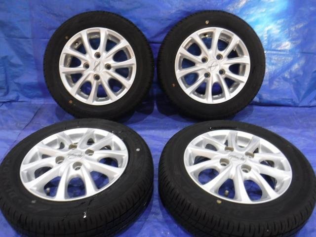 【宮城 塩釜発】中古 タイヤ?アルミホイールセット 4本 社外品 155/65R13 4J 4穴 PCD100 オフセット+43 ※個(gè)人宅あて発送不可