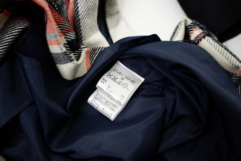 GM5425▼バーバリーブルーレーベル BURBERRY BLUE LABEL チェック ワンピース スリーブ切替 サイズ36 ピンク×ネイビー×ホワイー粵?