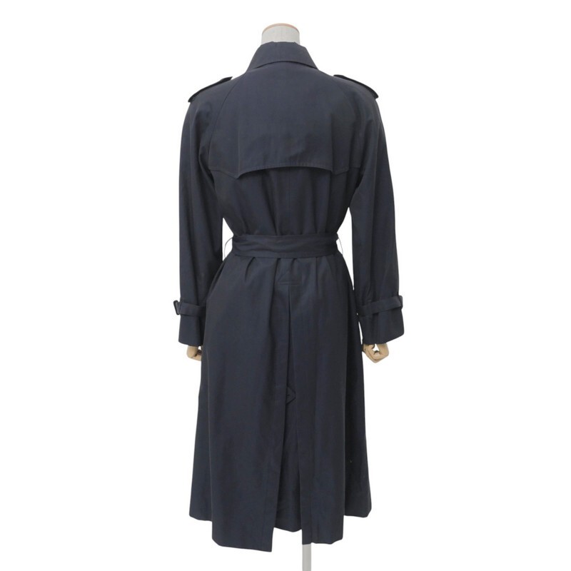 MH6992＝アクアスキュータム/Aquascutum OF LONDON*ウールライナー付き*ロング*トレンチコート*ベルテッドコート*コットン*里地チェック柄