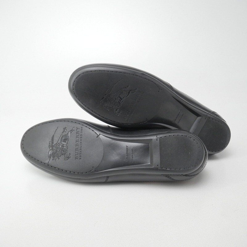GR7093*イタリア制 BURBERRY バーバリー 38(24cm相當(dāng)) チェック柄 レザースニーカー ローカットスニーカー 靴 ブラック×ベージュ絙?