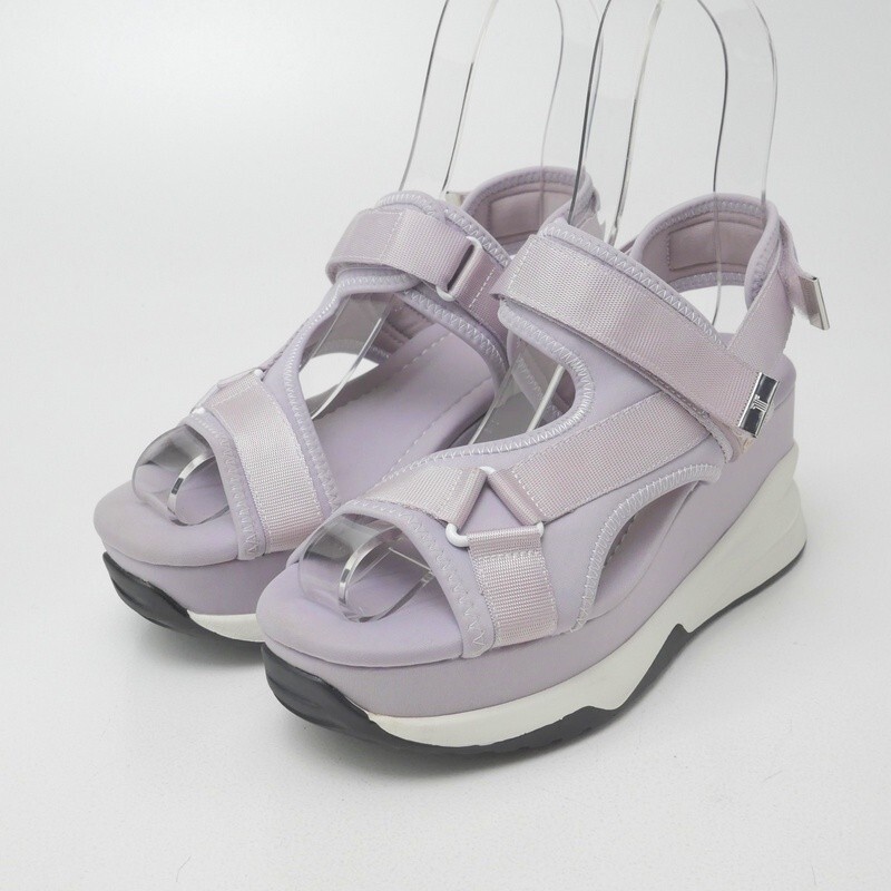 GR6670〇LANVIN en Bleu ランバン オン ブルー*プラットフォームバックストラップサンダル*S(22.5～23cm相當(dāng))*靴*パープル