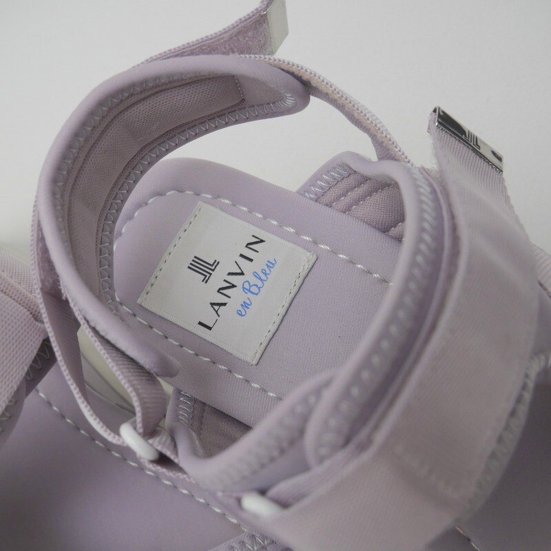 GR6670〇LANVIN en Bleu ランバン オン ブルー*プラットフォームバックストラップサンダル*S(22.5～23cm相當(dāng))*靴*パープル
