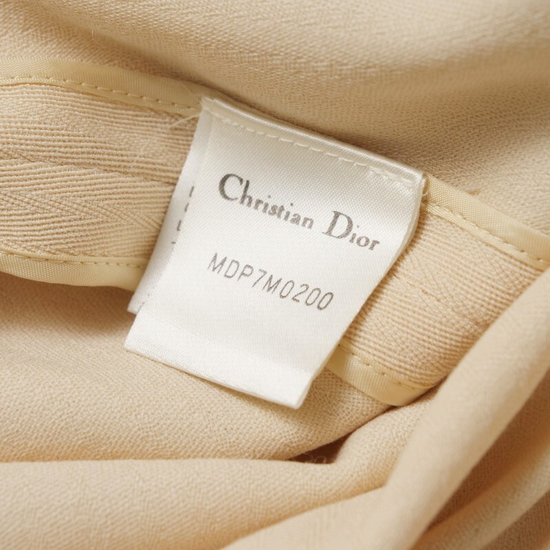 GR6890●クリスチャンディオール/Christian Dior*ウールレーヨン ロングジャケット*ブレザー*レディース サイズ11*ベージュ系