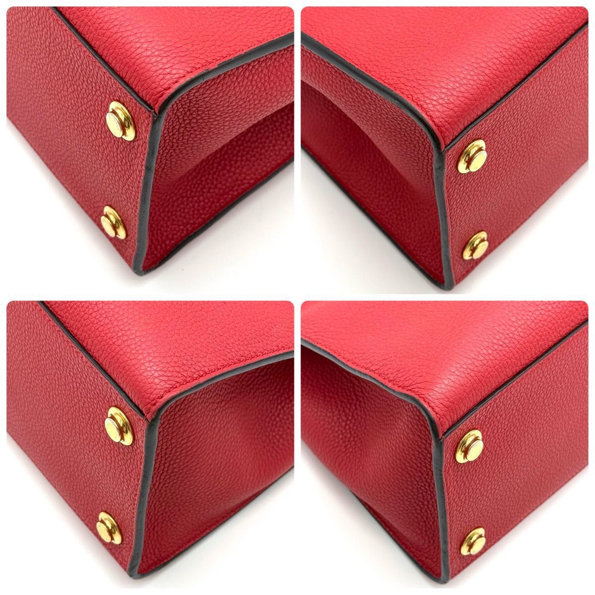 LOUIS VUITTON ルイヴィトン シティ スティーマーPM レッド ブラック ハンドバッグ ショルダーバッグ L97_画像5