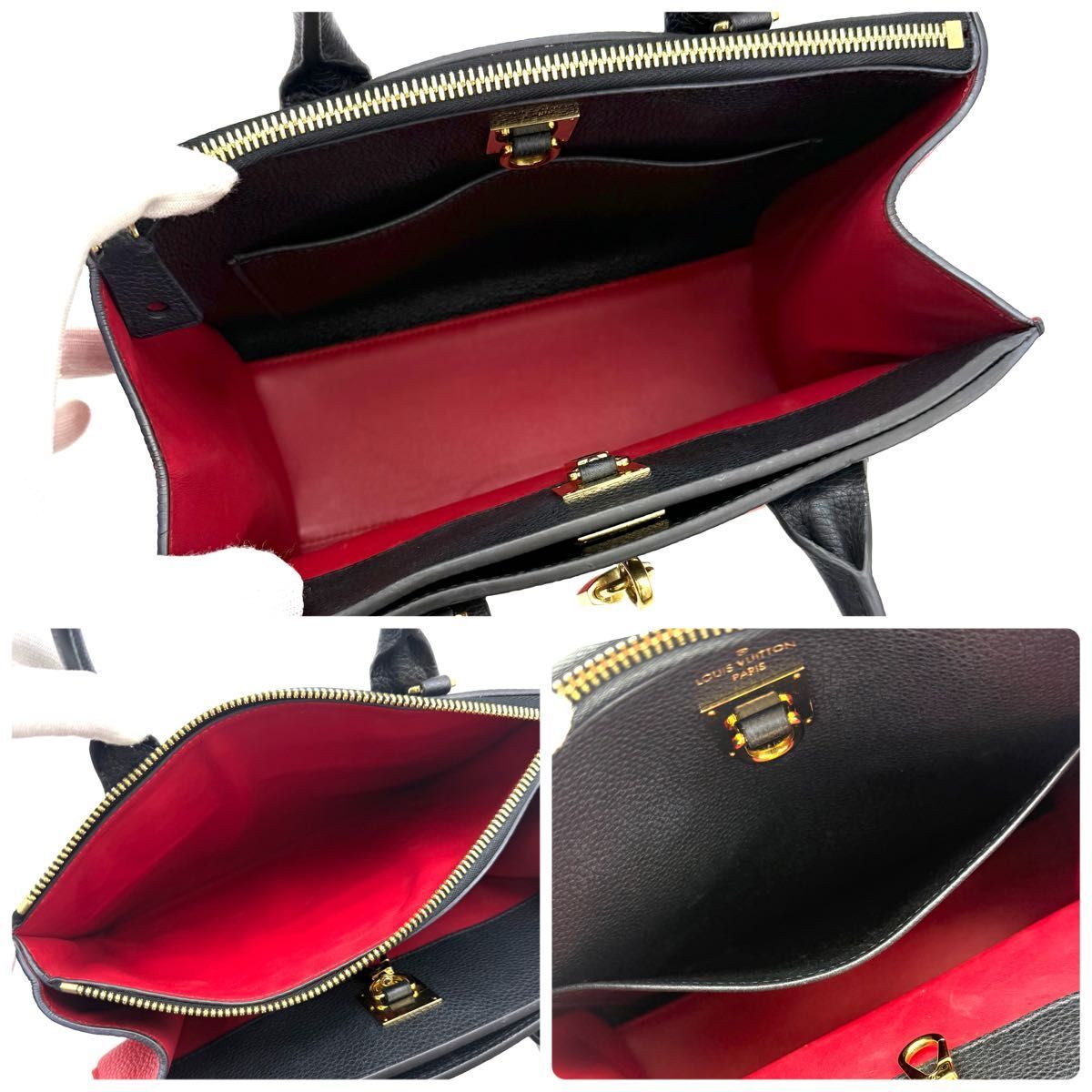 LOUIS VUITTON ルイヴィトン シティ スティーマーPM レッド ブラック ハンドバッグ ショルダーバッグ L97_画像8